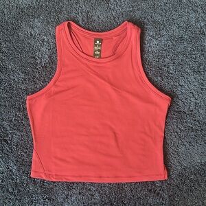 NWOT YOGALICIOUS Women’s Red Fitted Racerback Crop Athletic Yoga Tank Size Small